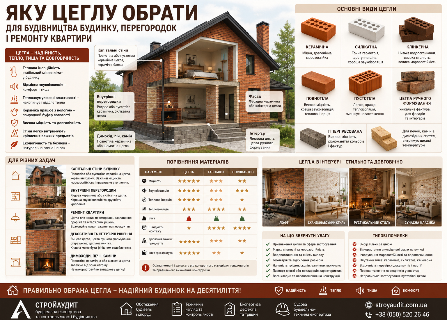 Яку цеглу обрати для будівництва будинку, капітальних стін, перегородок і ремонту квартири